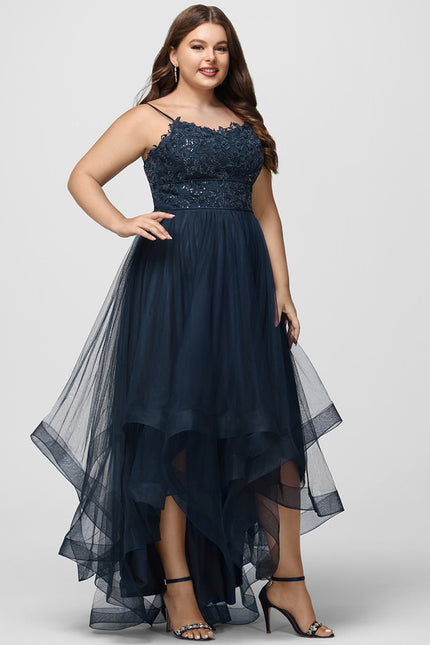 Robe Dentelle Asymétrique Scintillante - gallery 7