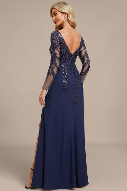 Robe Longue Fendue Dentelle - gallery 6