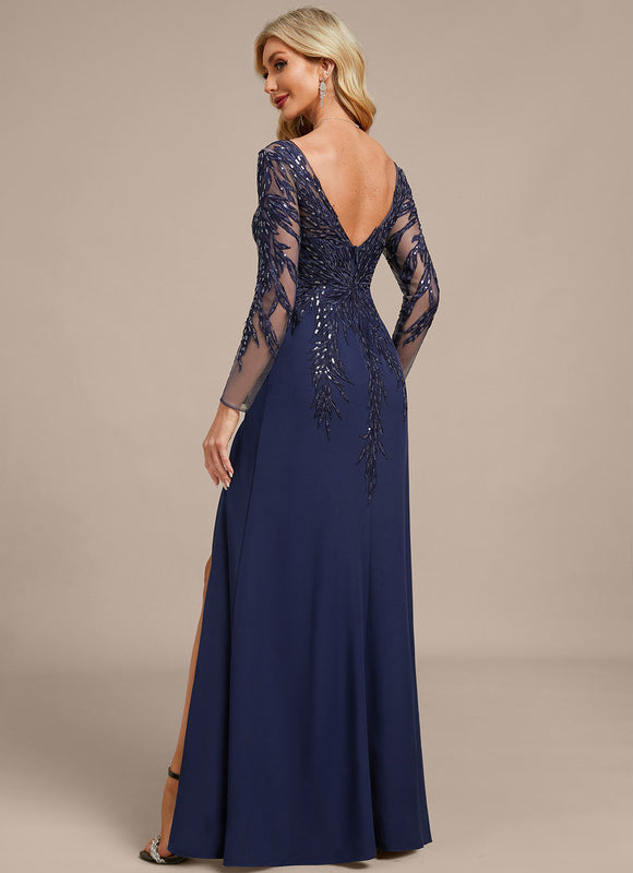 Robe Longue Fendue Dentelle - gallery 6