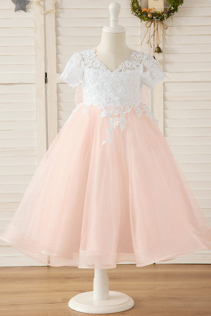 Robe Dentelle Rose Vaporeuse - gallery 1