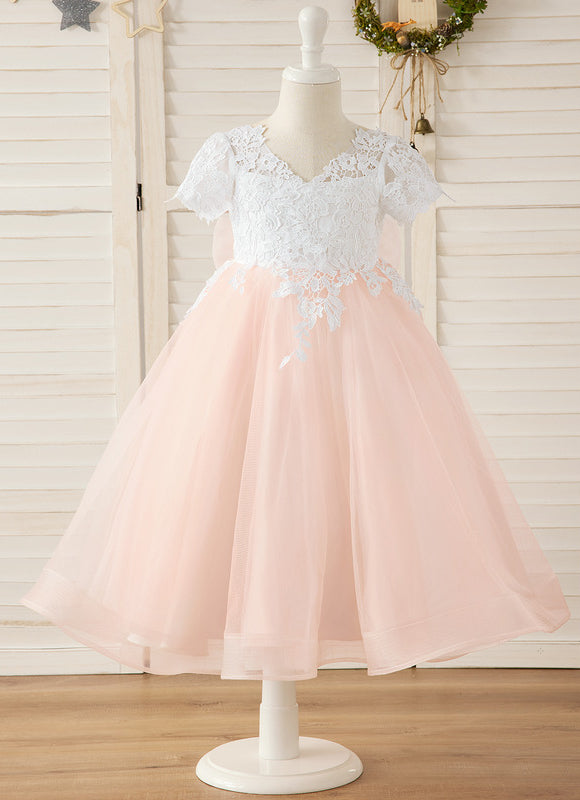 Robe Dentelle Rose Vaporeuse - gallery 1
