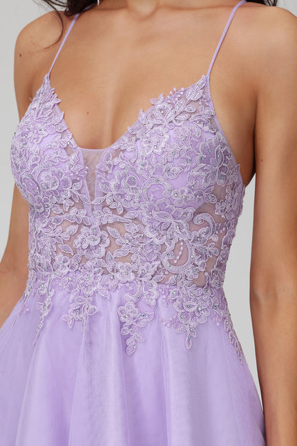 Robe Dentelle Tulle Lilas - gallery 4