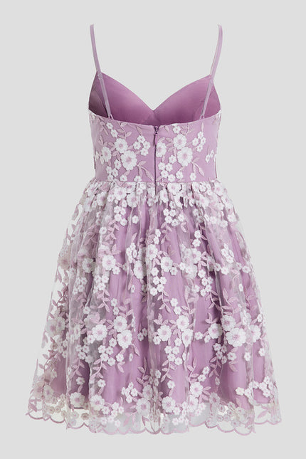 Robe Dentelle Lilas Brodée - gallery 9