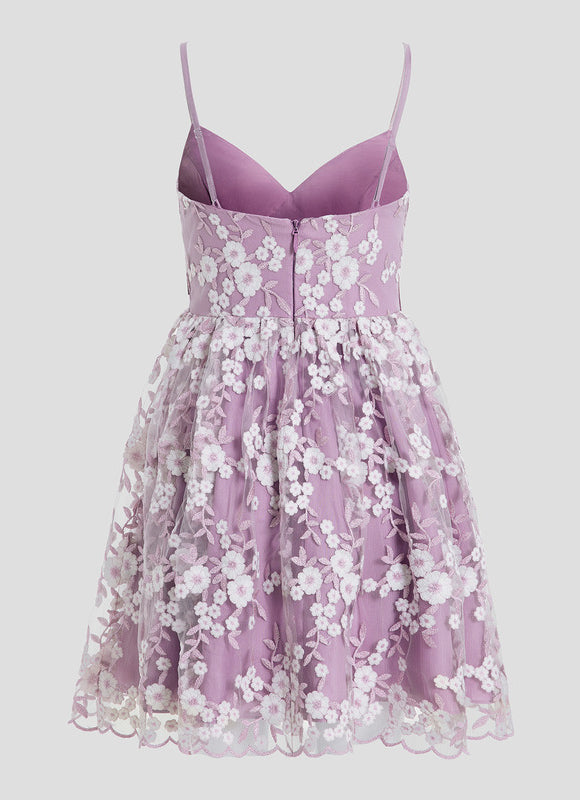 Robe Dentelle Lilas Brodée - gallery 9