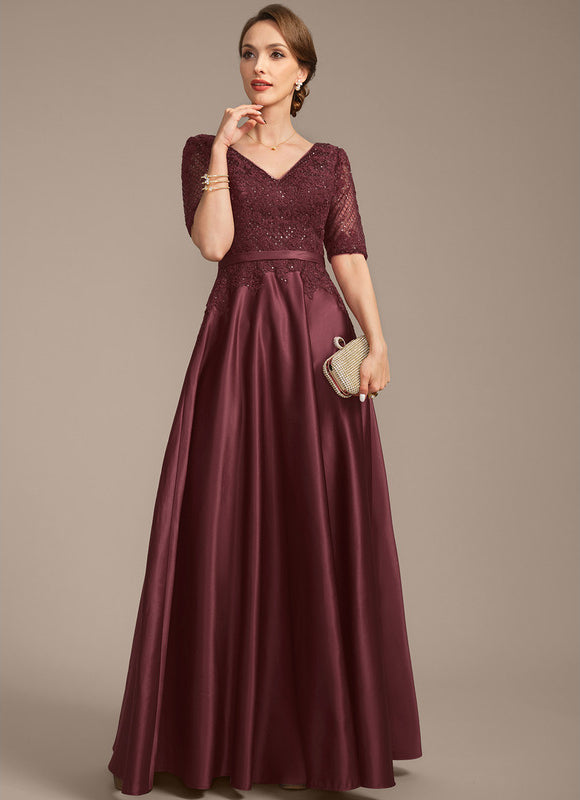 Robe Dentelle Mère Satinée Élégante - gallery 4