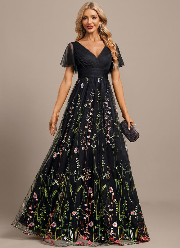 Robe Dentelle Nocturne Florale - gallery 5