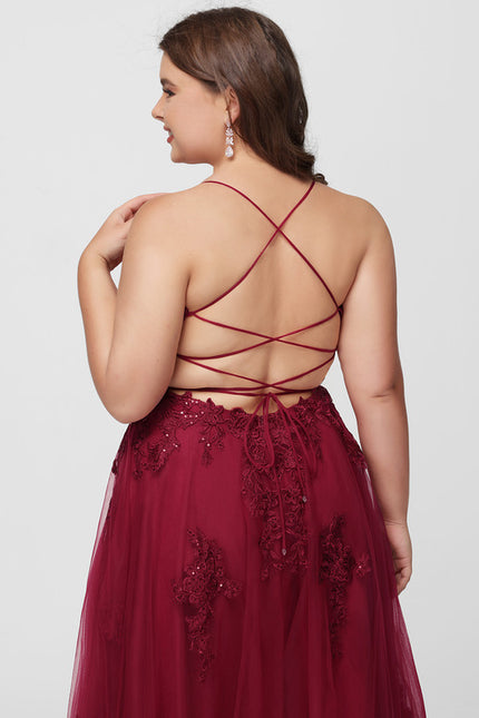 Robe Dentelle Longue Bordeaux Élégante - gallery 7