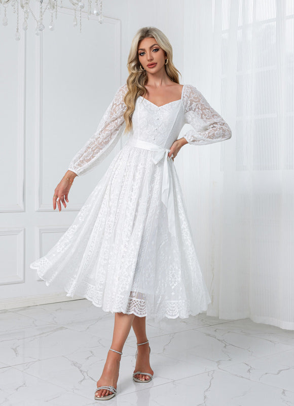 Robe Blanche Dentelle Mariage Civil - gallery 6
