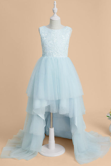 Robe Dentelle Tulle Bleu Ciel - gallery 1