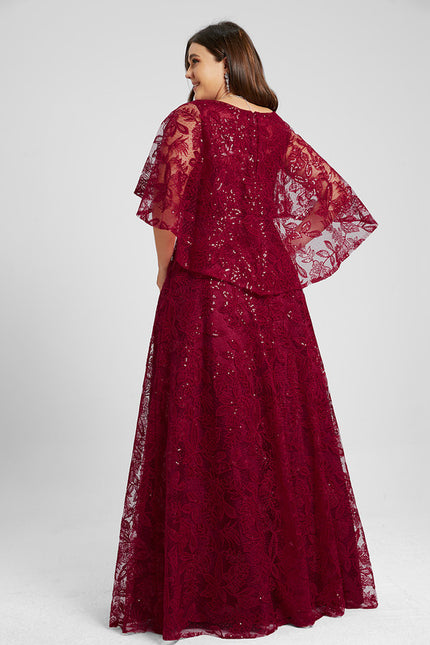 Robe Dentelle Éclat Bordeaux - gallery 7