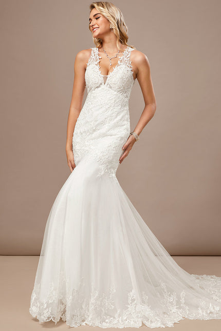 Robe Dentelle Sirène Tulle Élégante - gallery 3