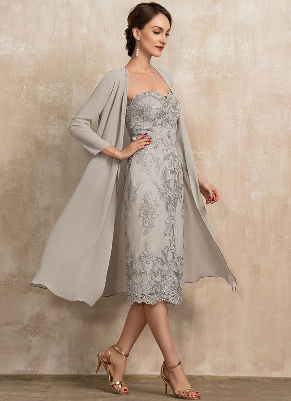 Robe Dentelle Satin Brodée - gallery 3