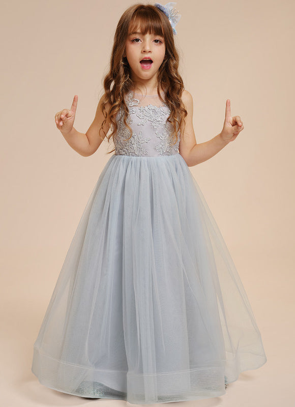 Robe Dentelle Tulle Bleu Clair