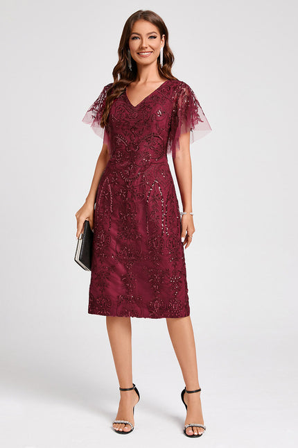 Robe Dentelle Rouge Bordeaux