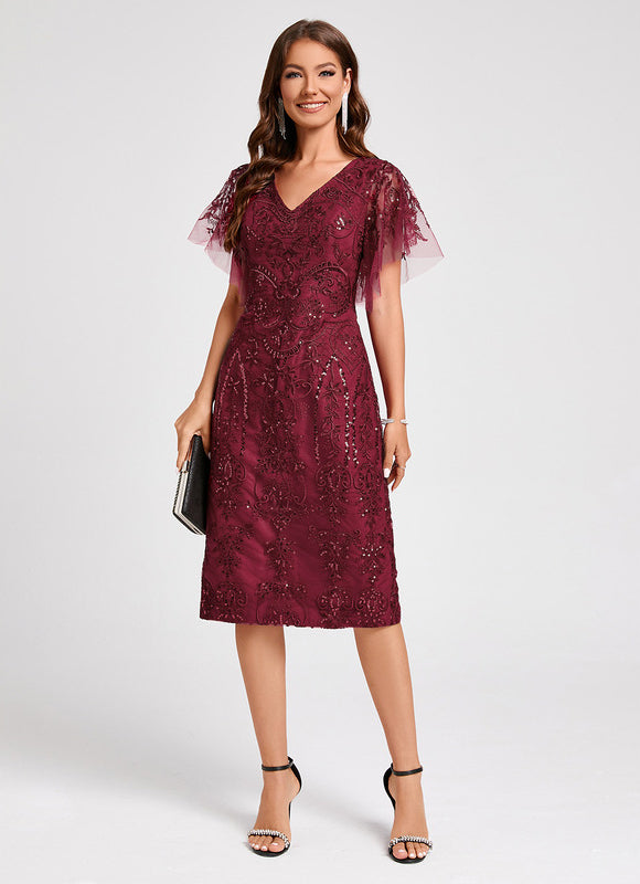 Robe Dentelle Rouge Bordeaux