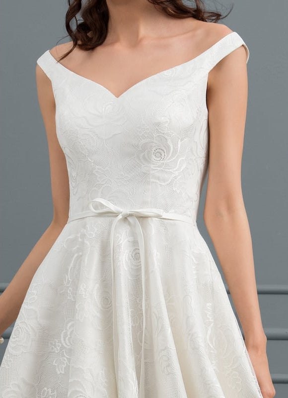 Robe Dentelle Aline Écrue - gallery 5