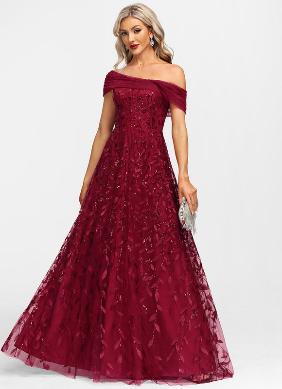Robe Dentelle Bordeaux Florale - gallery 3