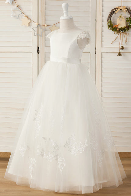 Robe Dentelle Nuptiale Enfant Tulle - gallery 5