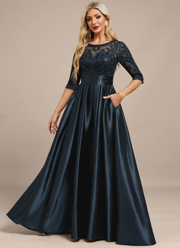 Robe Dentelle Élégante Satinée