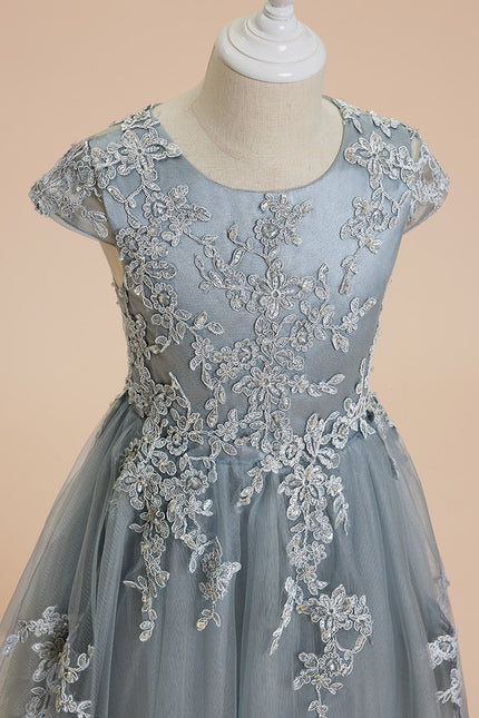 Robe Dentelle Nuptiale Enfant Tulle - gallery 2