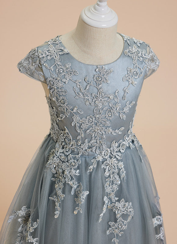 Robe Dentelle Nuptiale Enfant Tulle - gallery 2