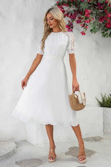 Robe Dentelle Midi Élégante