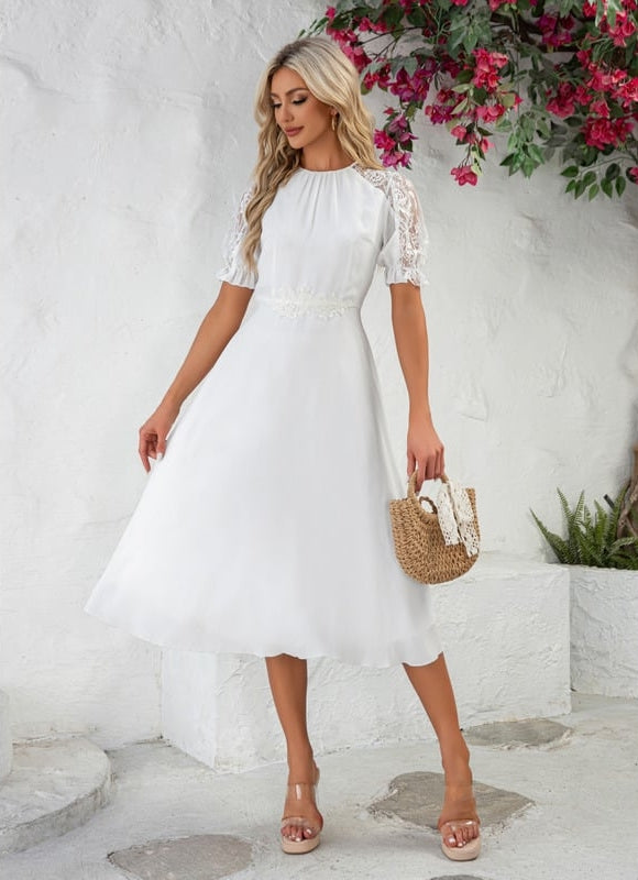 Robe Dentelle Midi Élégante
