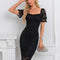 Robe Dentelle Dentelle Ajustée Noire