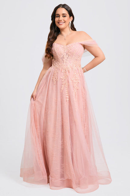 Robe Dentelle Tulle Rose - gallery 8