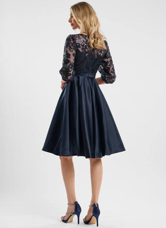 Robe Dentelle Satinée Chic - gallery 4