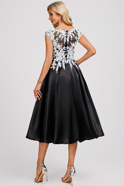 Robe Dentelle Satin Contrastée - gallery 5