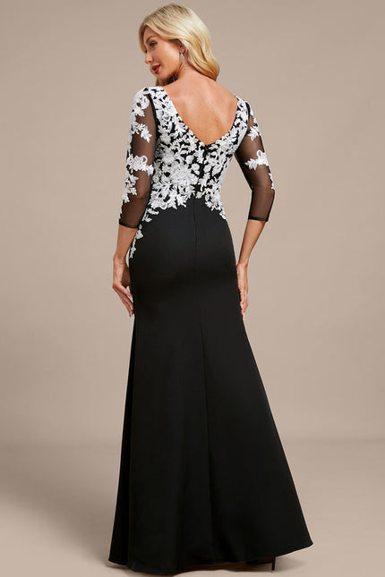 Robe Dentelle Élégante Noire - gallery 6