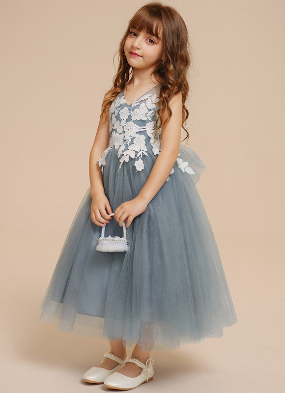 Robe Dentelle Tulle Grise Délicate - gallery 9