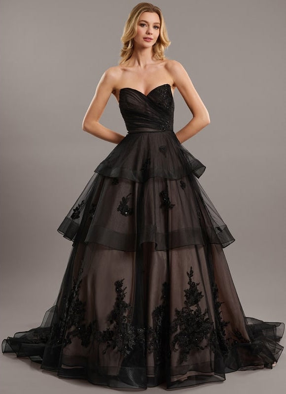 Robe Dentelle Tulle Noire Élégante