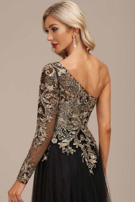 Robe Dentelle Tulle Asymétrique - gallery 7