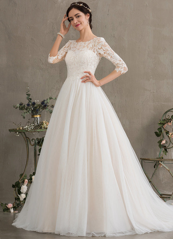 Robe Dentelle A-Line Élégante - gallery 2