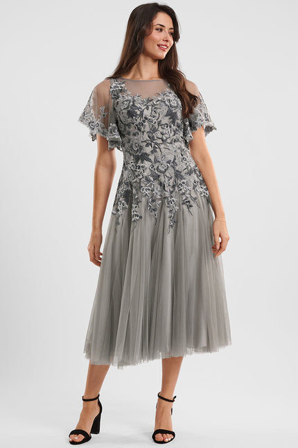 Robe Dentelle Midi Évasée - gallery 2