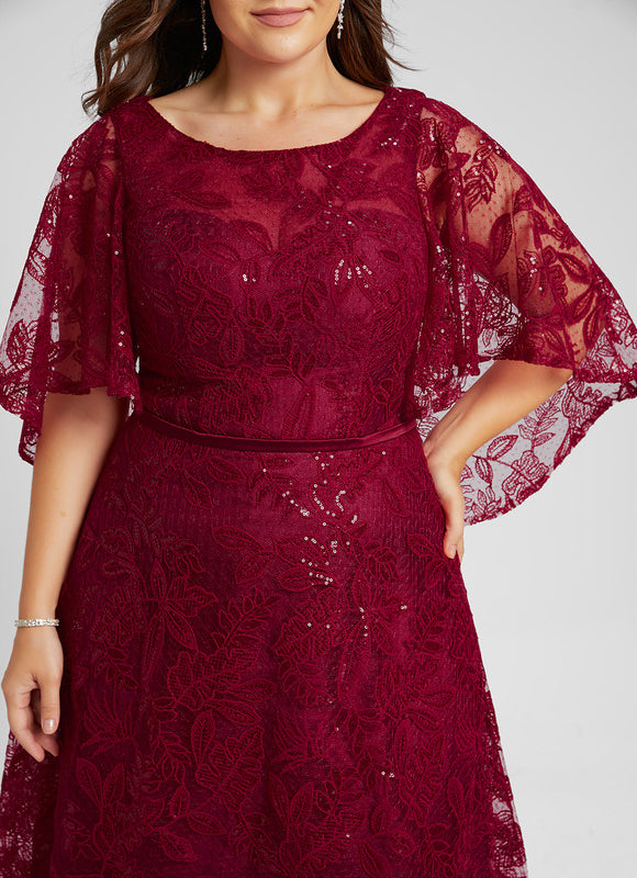 Robe Dentelle Éclat Bordeaux - gallery 8