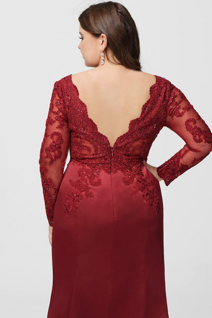 Robe Rouge Dos Nu Dentelle - gallery 6
