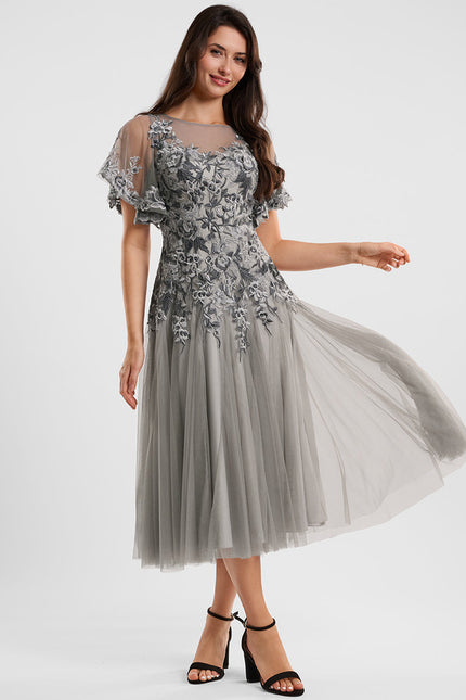 Robe Dentelle Midi Évasée - gallery 1