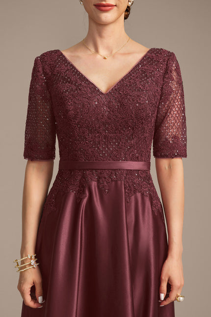 Robe Dentelle Mère Satinée Élégante - gallery 7