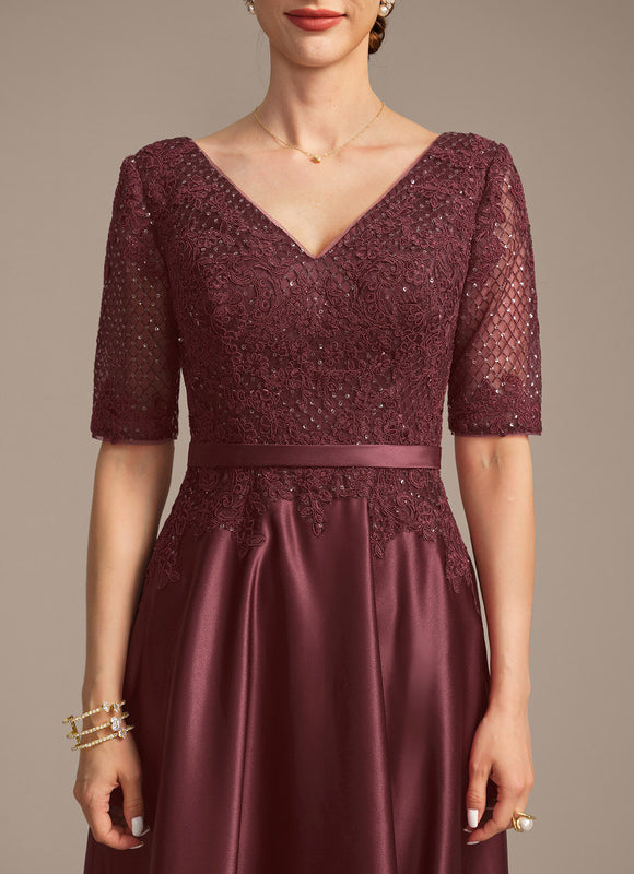 Robe Dentelle Mère Satinée Élégante - gallery 7