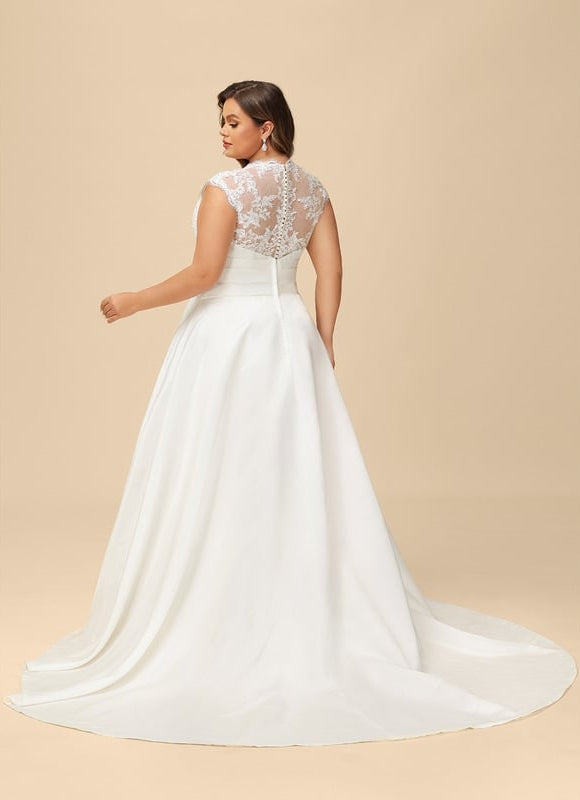 Robe Dentelle Satinée Traîne - gallery 8