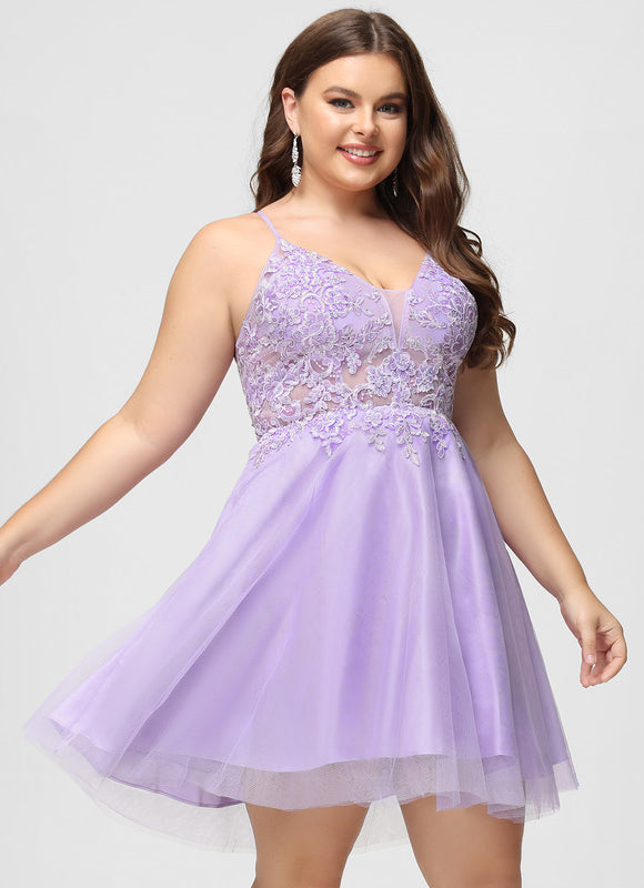 Robe Dentelle Tulle Lilas - gallery 9