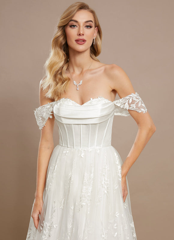 Robe Dentelle Satinée Florale - gallery 4