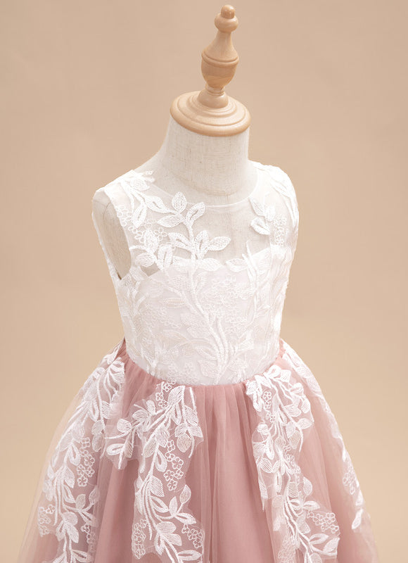 Robe Dentelle Tulle Marine Fleurie - gallery 6