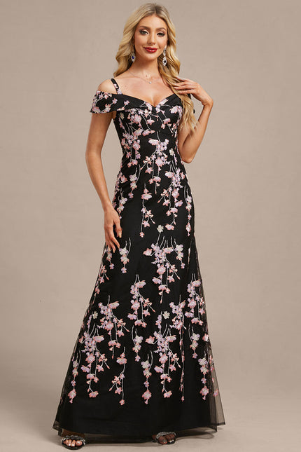 Robe Dentelle Florale Noire - gallery 5