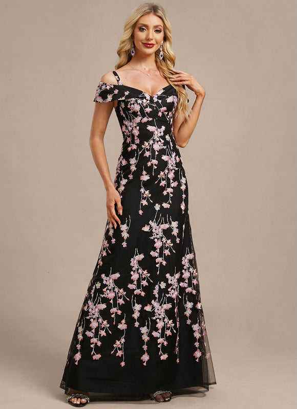 Robe Dentelle Florale Noire - gallery 5