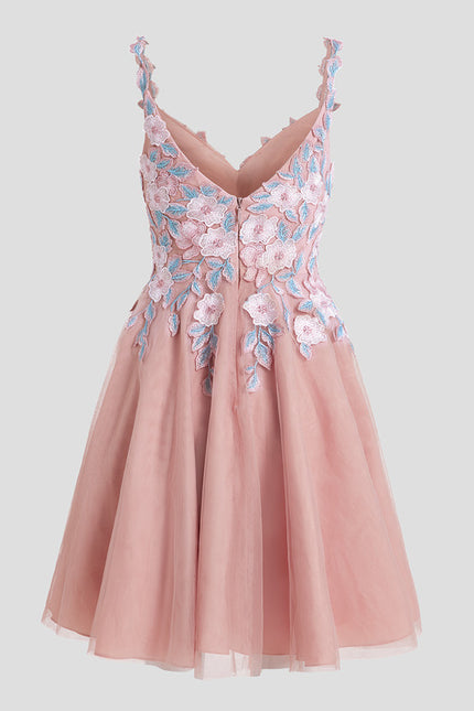Robe Dentelle Courte Tulle Floral - gallery 9