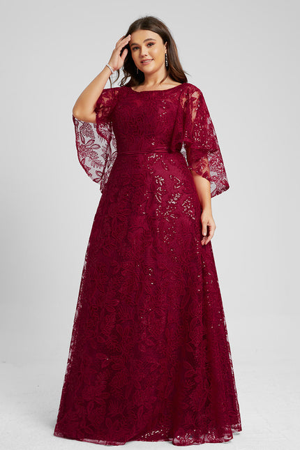 Robe Dentelle Éclat Bordeaux - gallery 4